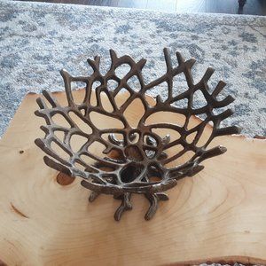 Root Style Gold Toned Metal Basket. 10.5"